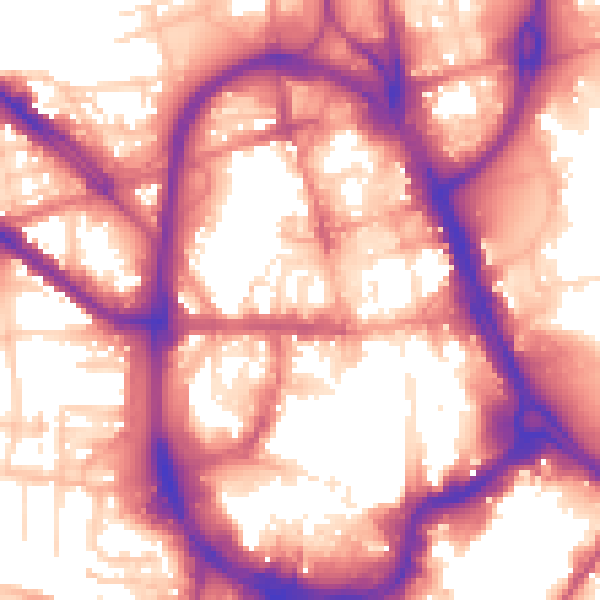 Daytime road noise heatmap for HD1 1LS