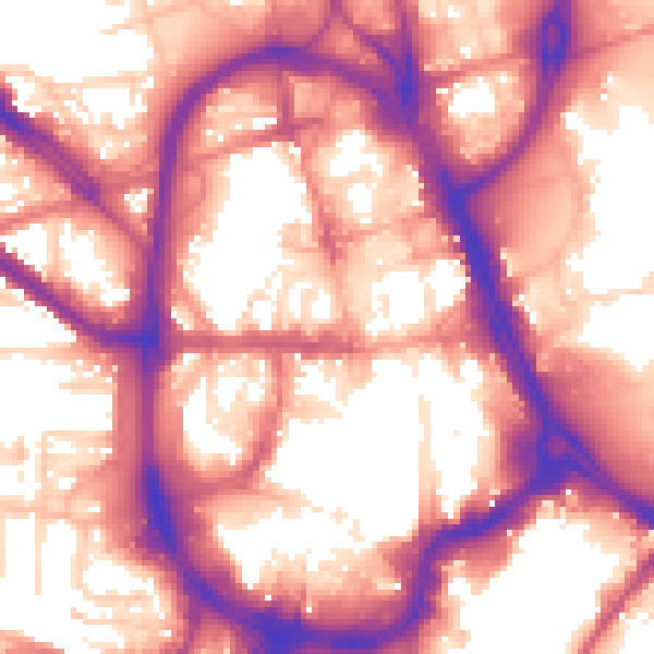 Daytime road noise heatmap for HD1 1ND