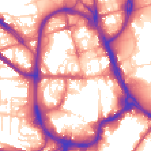 Daytime road noise heatmap for HD1 1NN