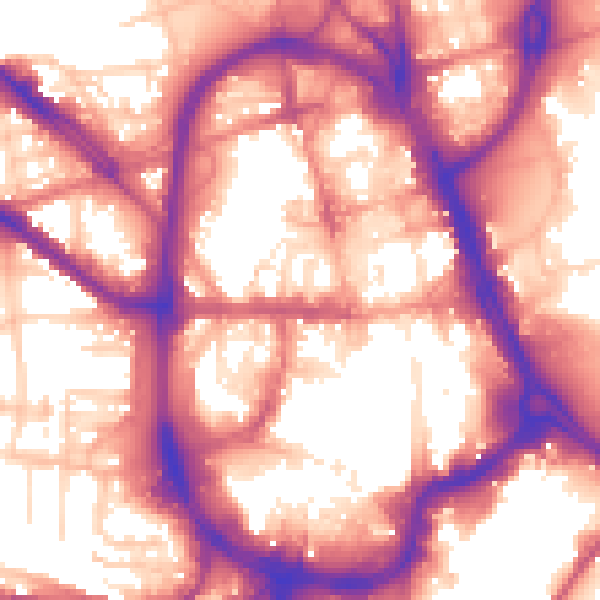 Daytime road noise heatmap for HD1 1NU