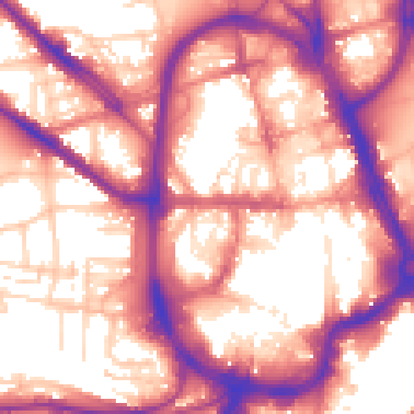 Daytime road noise heatmap for HD1 1PB