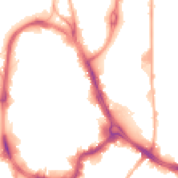 Night-time road noise heatmap for HD1 1QF