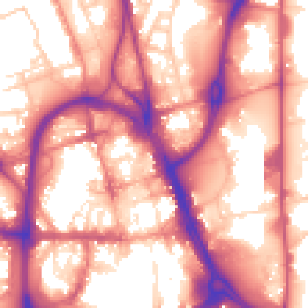 Daytime road noise heatmap for HD1 1RD