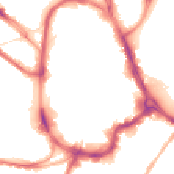 Night-time road noise heatmap for HD1 2DR
