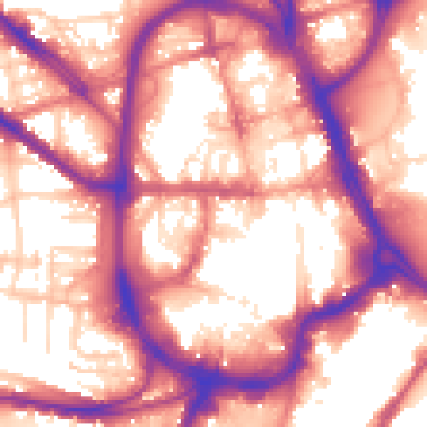 Daytime road noise heatmap for HD1 2EH