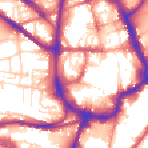 Daytime road noise heatmap for HD1 2HF
