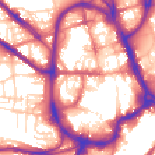 Daytime road noise heatmap for HD1 2JD