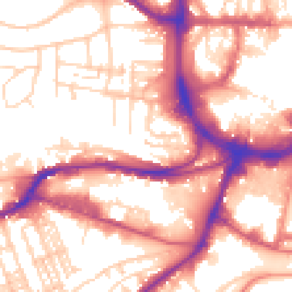 Daytime road noise heatmap for HD1 2NX