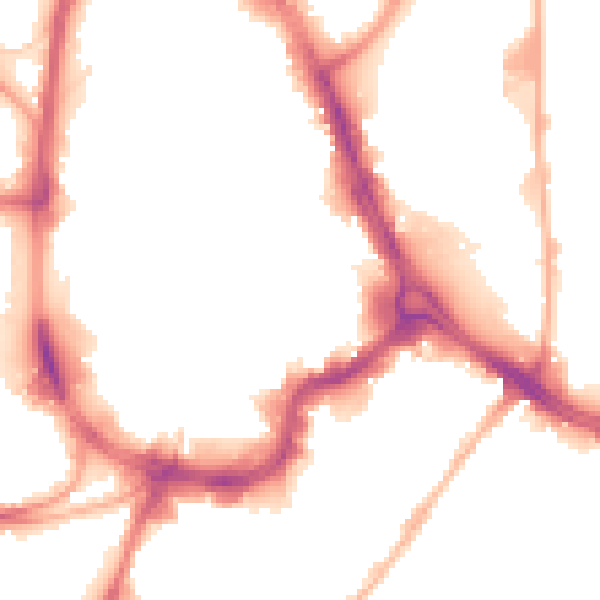 Night-time road noise heatmap for HD1 2SQ