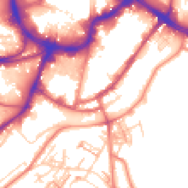 Daytime road noise heatmap for HD1 3BE