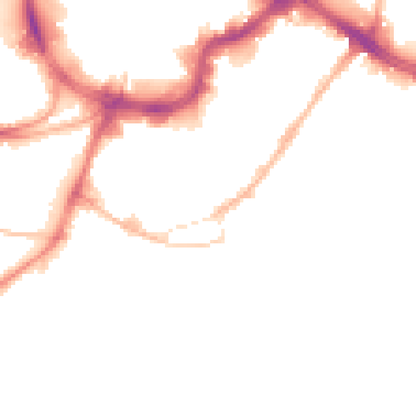Night-time road noise heatmap for HD1 3BE