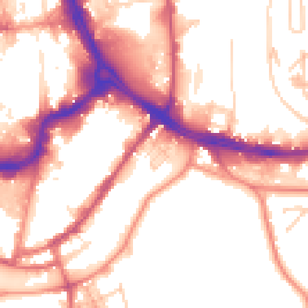 Daytime road noise heatmap for HD1 3BP