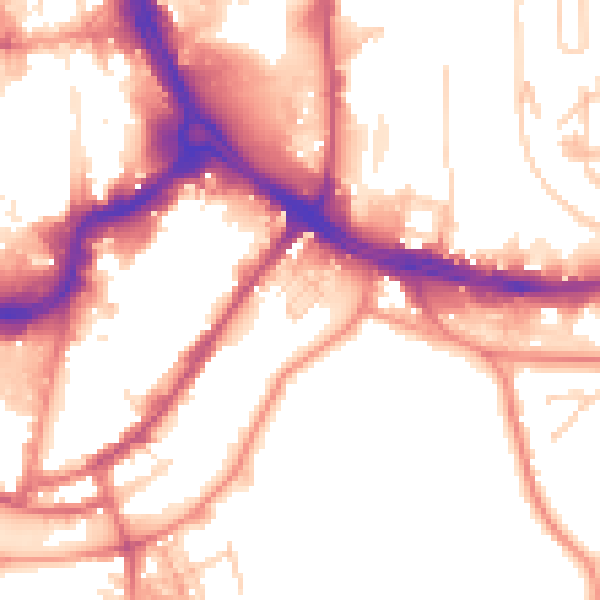 Daytime road noise heatmap for HD1 3BR