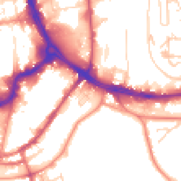 Daytime road noise heatmap for HD1 3BS