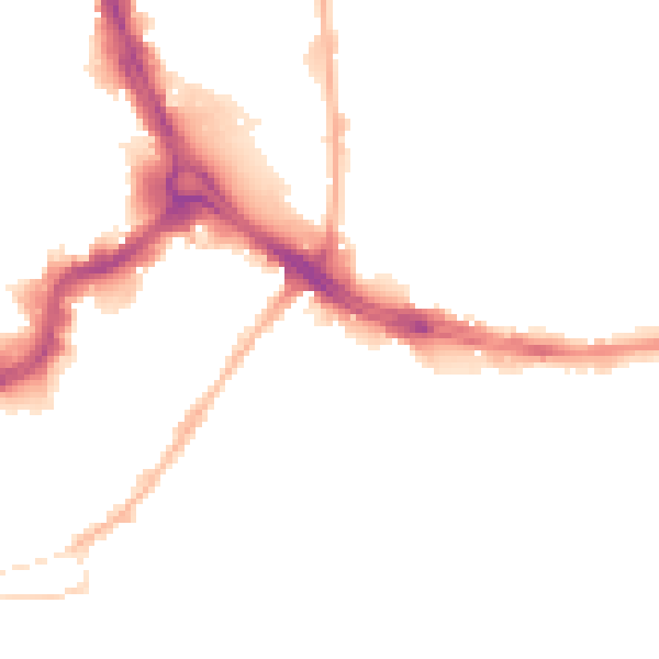 Night-time road noise heatmap for HD1 3BS