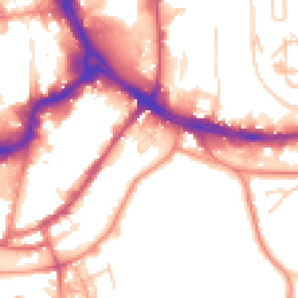 Daytime road noise heatmap for HD1 3BT