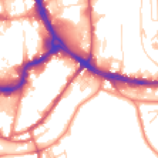 Daytime road noise heatmap for HD1 3BW