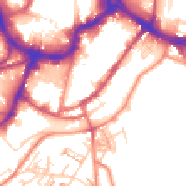 Daytime road noise heatmap for HD1 3BZ