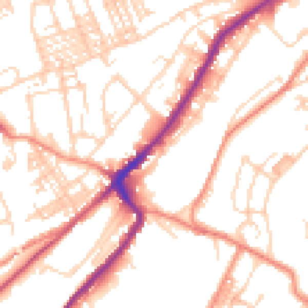 Daytime road noise heatmap for HD1 3DF