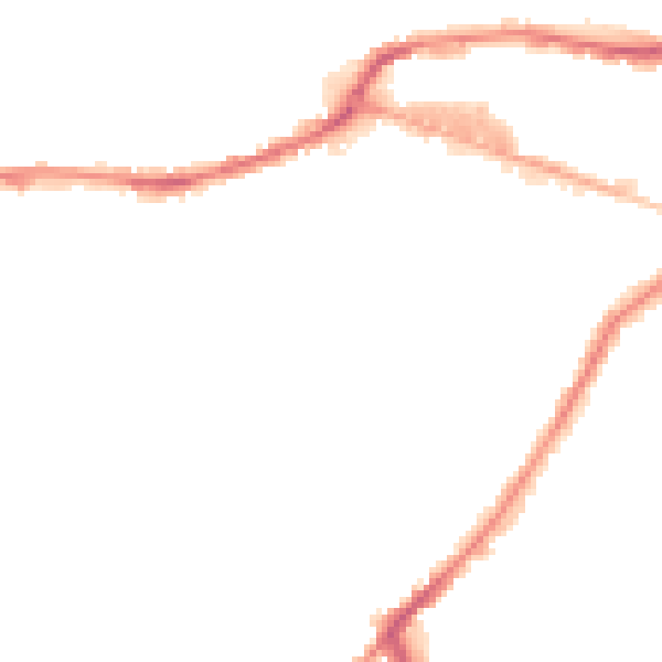 Night-time road noise heatmap for HD1 3SD