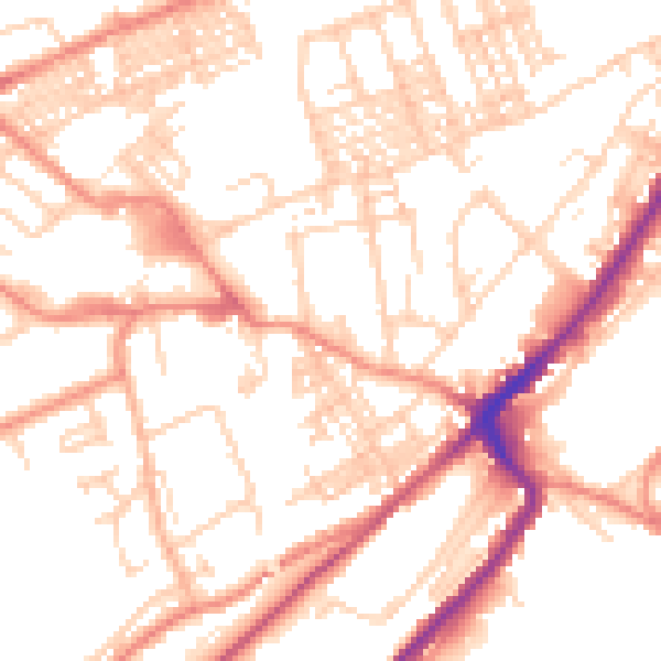 Daytime road noise heatmap for HD1 3UX