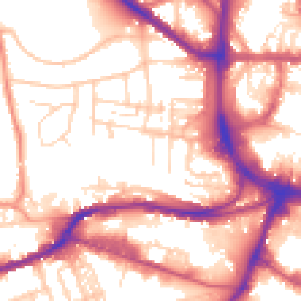 Daytime road noise heatmap for HD1 4BJ