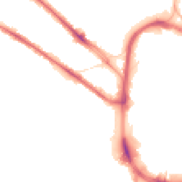 Night-time road noise heatmap for HD1 4DN