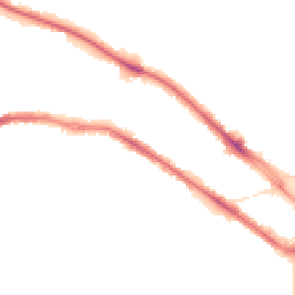 Night-time road noise heatmap for HD1 4DX