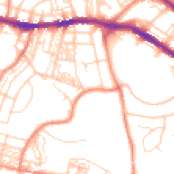 Daytime road noise heatmap for HD1 4HX