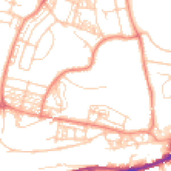 Daytime road noise heatmap for HD1 4JA