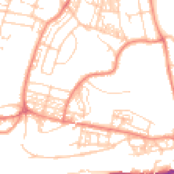 Daytime road noise heatmap for HD1 4JD