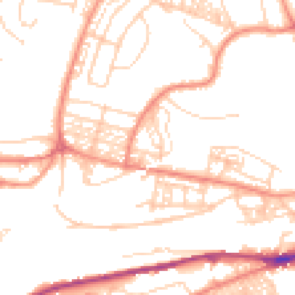 Daytime road noise heatmap for HD1 4JN