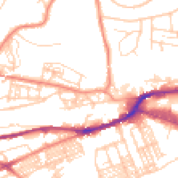 Daytime road noise heatmap for HD1 4RT