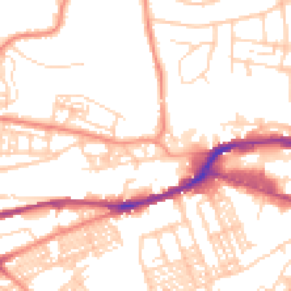 Daytime road noise heatmap for HD1 4RX