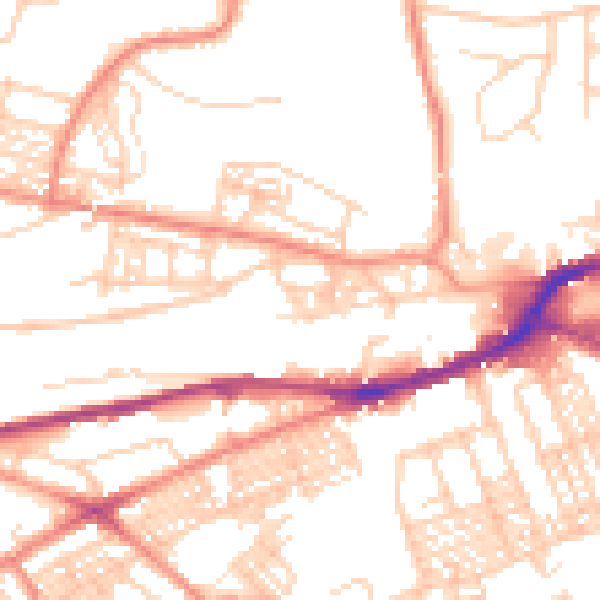Daytime road noise heatmap for HD1 4SG