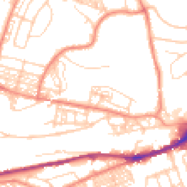 Daytime road noise heatmap for HD1 4SN