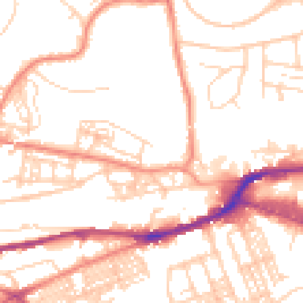 Daytime road noise heatmap for HD1 4SR