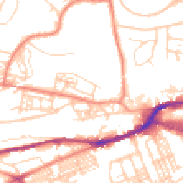 Daytime road noise heatmap for HD1 4SS