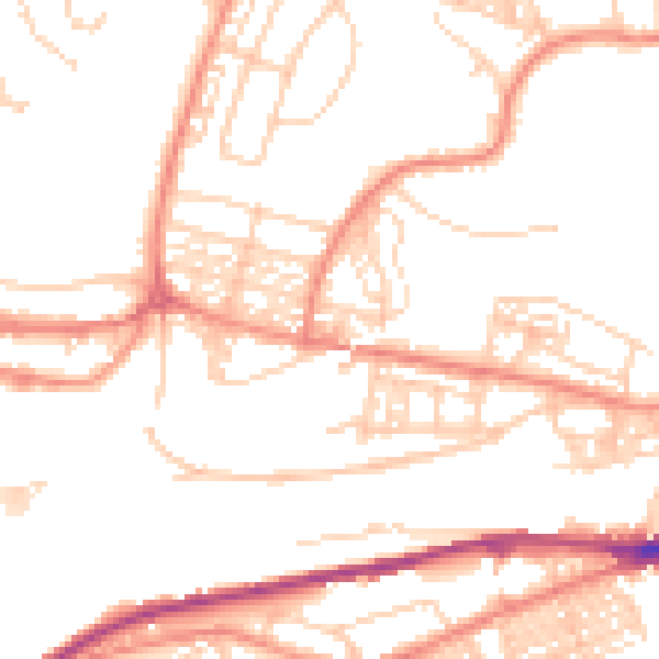 Daytime road noise heatmap for HD1 4UD