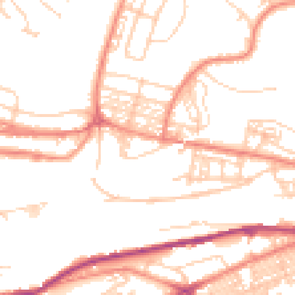 Daytime road noise heatmap for HD1 4UE