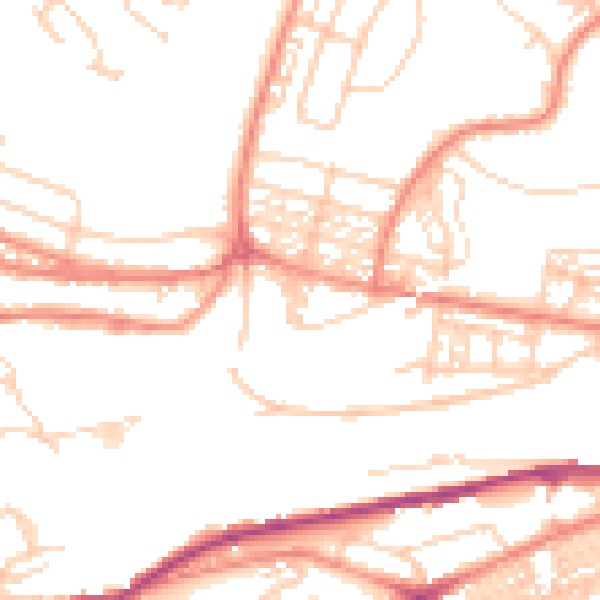 Daytime road noise heatmap for HD1 4UG
