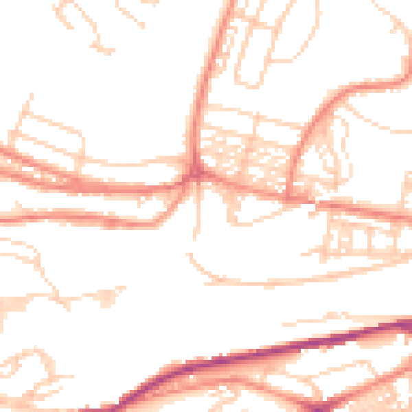 Daytime road noise heatmap for HD1 4UW