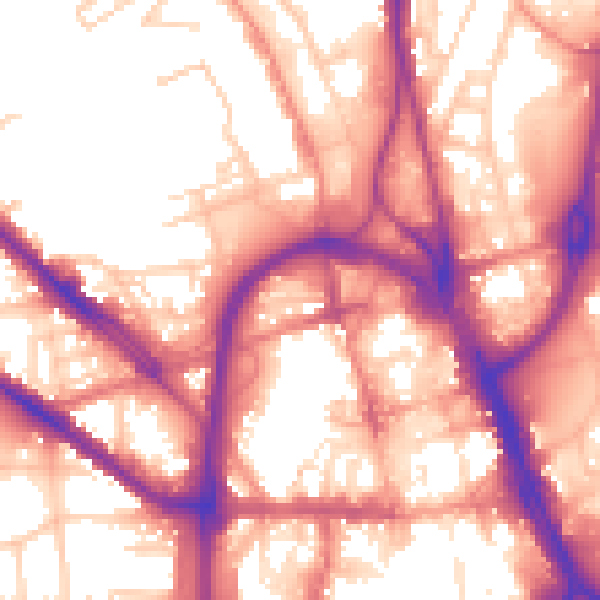 Daytime road noise heatmap for HD1 5AZ
