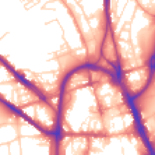 Daytime road noise heatmap for HD1 5BQ
