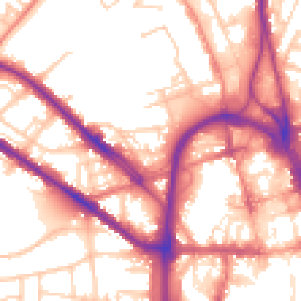 Daytime road noise heatmap for HD1 5DA