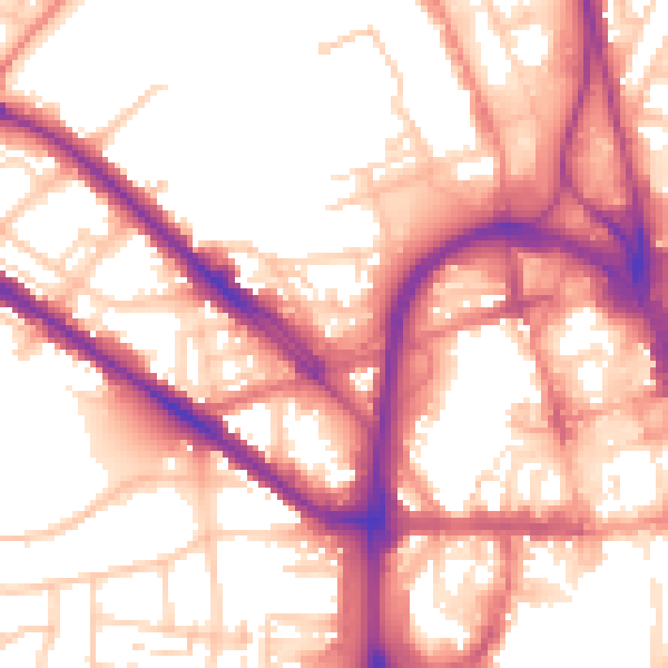 Daytime road noise heatmap for HD1 5DB