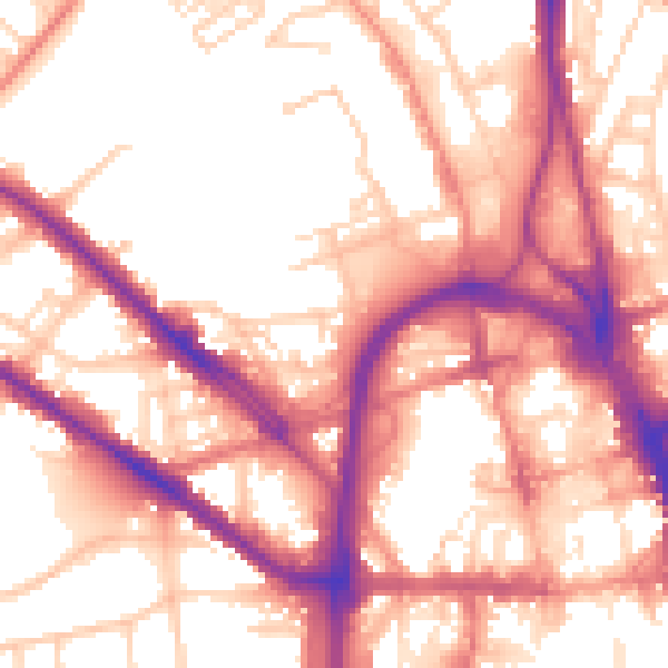 Daytime road noise heatmap for HD1 5DR