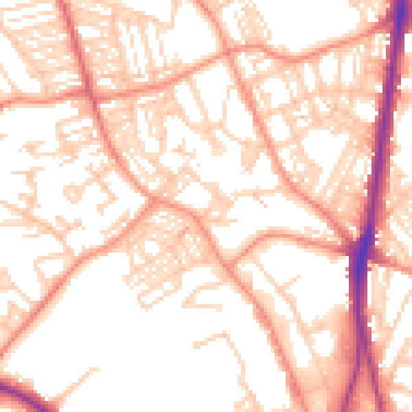 Daytime road noise heatmap for HD1 5EU