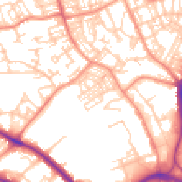 Daytime road noise heatmap for HD1 5HE