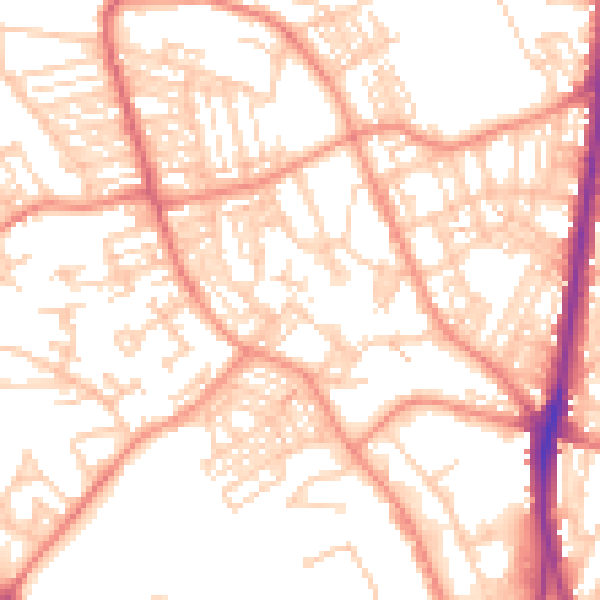 Daytime road noise heatmap for HD1 5HU